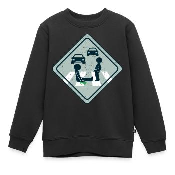 Klimaaktivist Straßen Kleben - Kinder Premium Organic Sweatshirt - Schwarz - Vorne - AI Model Kid Female (0cm)