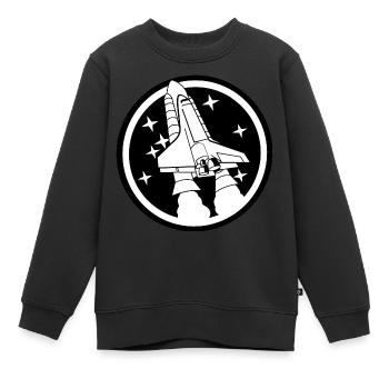 Raumschiff - Kinder Premium Organic Sweatshirt - Schwarz - Vorne - AI Model Kid Female (0cm)
