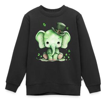 St Paddys St Patricksday St Patrick Day - Kinder Premium Organic Sweatshirt - Schwarz - Vorne - AI Model Kid Female (0cm)