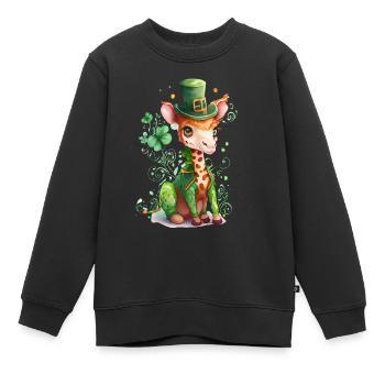 St Paddy’s St Patricksday St Patrick Day - Sweat Premium enfant bio - noir - Devant - AI Model Kid Female (0cm)