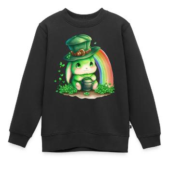St Paddy’s St Patricksday St Patrick Day - Sweat Premium enfant bio - noir - Devant - AI Model Kid Female (0cm)