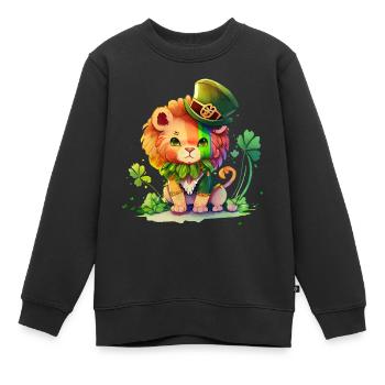 St Paddy’s St Patricksday St Patrick Day - Sweat Premium enfant bio - noir - Devant - AI Model Kid Female (0cm)