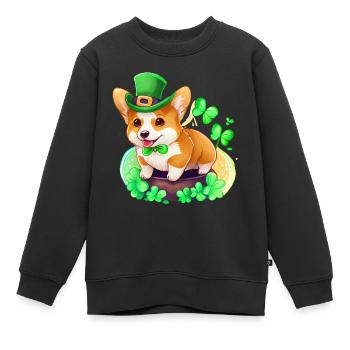 St Paddys St Patricksday St Patrick Day - Kinder Premium Organic Sweatshirt - Schwarz - Vorne - AI Model Kid Female (0cm)