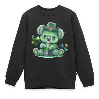 St Paddy’s St Patricksday St Patrick Day - Sweat Premium enfant bio - noir - Devant - AI Model Kid Female (0cm)