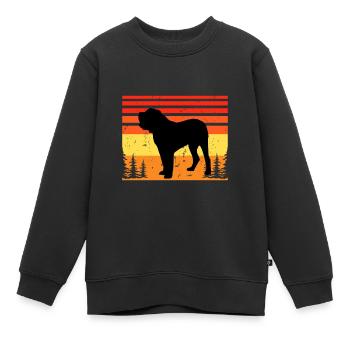Alano Espanol Hundeliebhaber Silhouette Vintage Sonnenuntergang - Kinder Premium Organic Sweatshirt - Schwarz - Vorne - AI Model Kid Female (0cm)