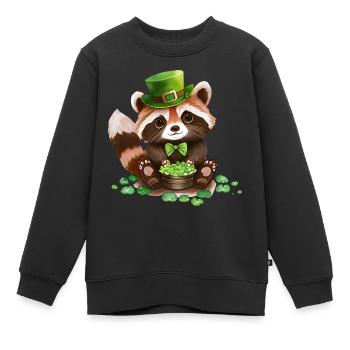 St Paddy’s St Patricksday St Patrick Day - Sweat Premium enfant bio - noir - Devant - AI Model Kid Female (0cm)