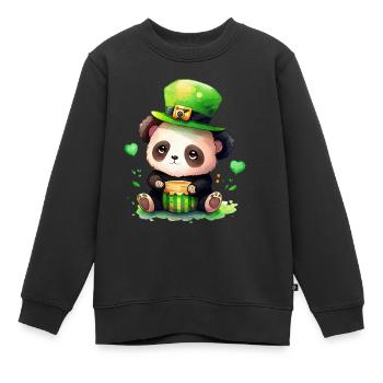 St Paddy’s St Patricksday St Patrick Day - Sweat Premium enfant bio - noir - Devant - AI Model Kid Female (0cm)
