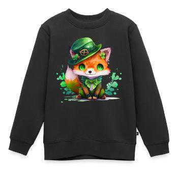 St Paddy’s St Patricksday St Patrick Day - Sweat Premium enfant bio - noir - Devant - AI Model Kid Female (0cm)