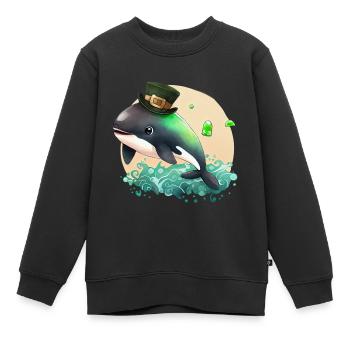 St Paddy’s St Patricksday St Patrick Day - Sweat Premium enfant bio - noir - Devant - AI Model Kid Female (0cm)