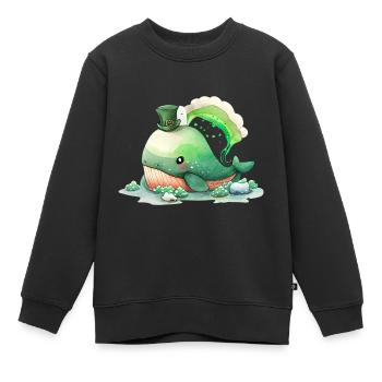St Paddy’s St Patricksday St Patrick Day - Sweat Premium enfant bio - noir - Devant - AI Model Kid Female (0cm)