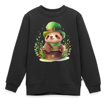 St Paddy’s St Patricksday St Patrick Day - Sweat Premium enfant bio - noir - Devant - AI Model Kid Female (0cm)