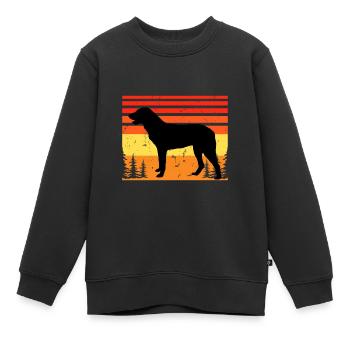 Cao De Castro Laboreiro Hund Silhouette Retro Sonne - Kinder Premium Organic Sweatshirt - Schwarz - Vorne - AI Model Kid Female (0cm)
