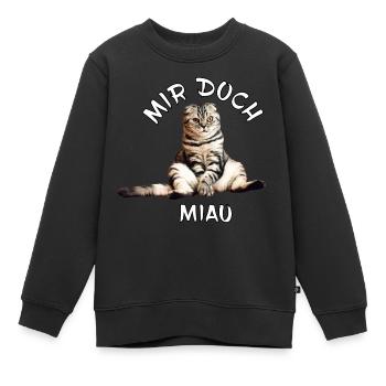 Katze – Mir doch miau - Kinder Premium Organic Sweatshirt - Schwarz - Vorne - AI Model Kid Female (0cm)
