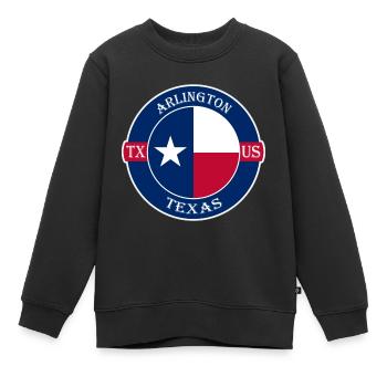 Arlington Texas Flagge USA Reise Souvenir Abzeichen - Kinder Premium Organic Sweatshirt - Schwarz - Vorne - AI Model Kid Female (0cm)