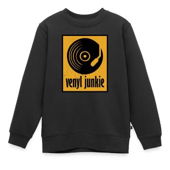 venyl junkie - Kinder Premium Organic Sweatshirt - Schwarz - Vorne - AI Model Kid Female (0cm)