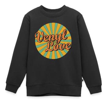 venyl love - Kinder Premium Organic Sweatshirt - Schwarz - Vorne - AI Model Kid Female (0cm)