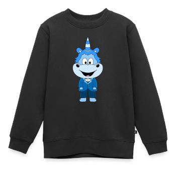 BRÄUTIGAM - HOCHZEIT - HEIRATEN - EINHORN - LIEBE - Kinder Premium Organic Sweatshirt - Schwarz - Vorne - AI Model Kid Female (0cm)