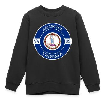 Arlington Virginia Flag USA Travel Souvenir Badge - Sweat Premium enfant bio - noir - Devant - AI Model Kid Female (0cm)
