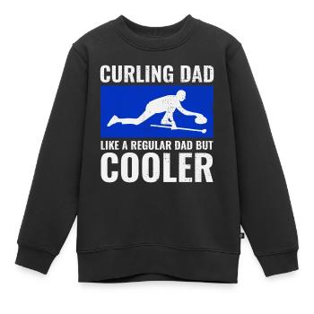 Eisstockschießen Kehren Winter Eissport Papa Vatertag - Kinder Premium Organic Sweatshirt - Schwarz - Vorne - AI Model Kid Female (0cm)