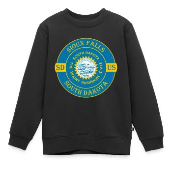 Sioux Falls South Dakota Flag USA Souvenir Logo - Sweat Premium enfant bio - noir - Devant - AI Model Kid Female (0cm)