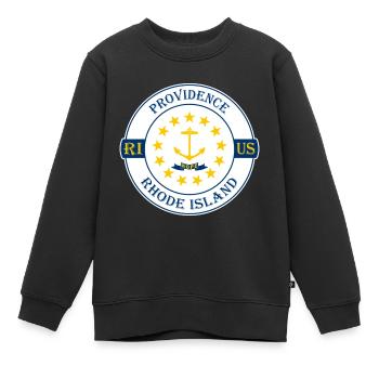 Providence Rhode Island Flagge USA Souvenir Abzeichen - Kinder Premium Organic Sweatshirt - Schwarz - Vorne - AI Model Kid Female (0cm)