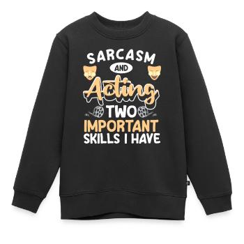 Schauspieler Theaterfan Komödie Oper - Kinder Premium Organic Sweatshirt - Schwarz - Vorne - AI Model Kid Female (0cm)