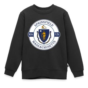Springfield Massachusetts Flag USA Souvenir de voyage - Sweat Premium enfant bio - noir - Devant - AI Model Kid Female (0cm)