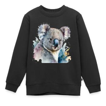 Aquarelle Koala - Sweat Premium enfant bio - noir - Devant - AI Model Kid Female (0cm)