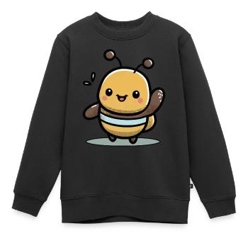 Kawaii Bienen-Design, für Fleißige - Kinder Premium Organic Sweatshirt - Schwarz - Vorne - AI Model Kid Female (0cm)
