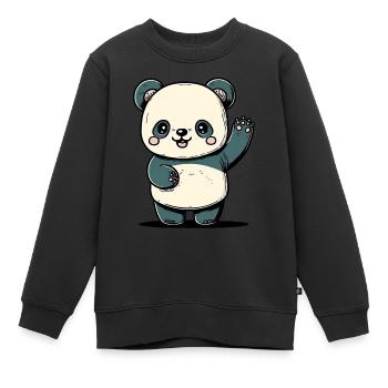 Kawaii Panda, zum lieb haben - Kinder Premium Organic Sweatshirt - Schwarz - Vorne - AI Model Kid Female (0cm)