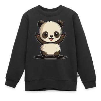 Kawaii Panda, zum lieb haben - Kinder Premium Organic Sweatshirt - Schwarz - Vorne - AI Model Kid Female (0cm)