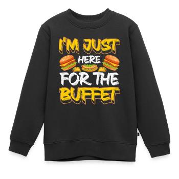 Büfett Theke Mahlzeit Köstlichkeiten - Kinder Premium Organic Sweatshirt - Schwarz - Vorne - AI Model Kid Female (0cm)
