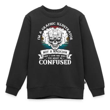 Designerin Grafik Grafiker - Kinder Premium Organic Sweatshirt - Schwarz - Vorne - AI Model Kid Female (0cm)