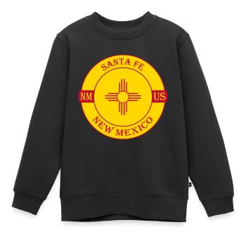 Santa Fe Nouveau-Mexique Flag USA Travel Souvenir Badge - Sweat Premium enfant bio - noir - Devant - AI Model Kid Female (0cm)