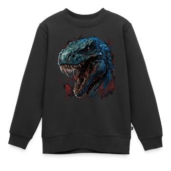 T-Rex hat schlechte Laune - Kinder Premium Organic Sweatshirt - Schwarz - Vorne - AI Model Kid Female (0cm)