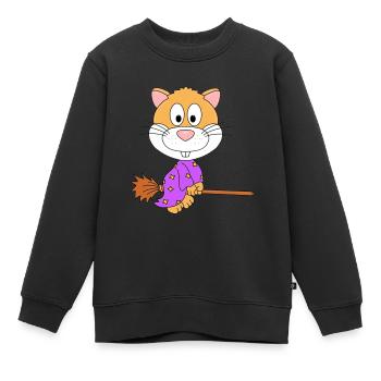 HEXE - HAMSTER - HEXENBESEN - TIER - KIND - BABY - Kinder Premium Organic Sweatshirt - Schwarz - Vorne - AI Model Kid Female (0cm)