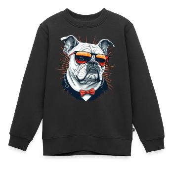 Se sentir cool Bulldog Pet - Sweat Premium enfant bio - noir - Devant - AI Model Kid Female (0cm)