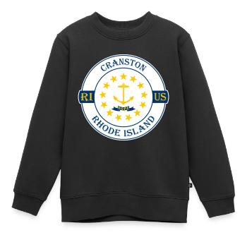 Cranston Rhode Island Flagge USA Souvenir Abzeichen - Kinder Premium Organic Sweatshirt - Schwarz - Vorne - AI Model Kid Female (0cm)