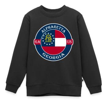 Alpharetta Georgia Flag USA Travel Souvenir Badge - Sweat Premium enfant bio - noir - Devant - AI Model Kid Female (0cm)