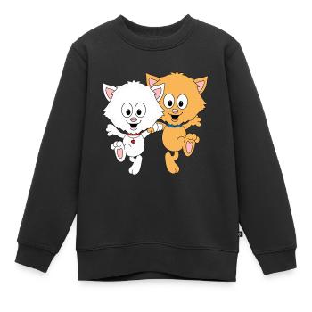 KATZEN - TANZEN - KATZE - TÄNZERIN - TÄNZER - Kinder Premium Organic Sweatshirt - Schwarz - Vorne - AI Model Kid Female (0cm)