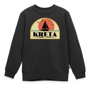 Kreta - Kinder Premium Organic Sweatshirt - Schwarz - Vorne - AI Model Kid Female (0cm)