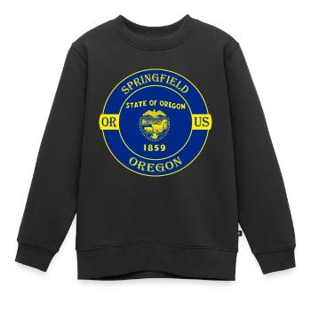 Springfield Oregon Flag USA Travel Souvenir Badge - Sweat Premium enfant bio - noir - Devant - AI Model Kid Female (0cm)