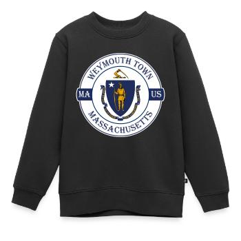 Weymouth Town Massachusetts Flag USA Souvenir - Sweat Premium enfant bio - noir - Devant - AI Model Kid Female (0cm)