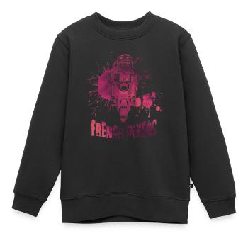 Bikers made in France - Sweat Premium enfant bio - noir - Devant - AI Model Kid Female (0cm)