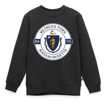 Methuen Town Massachusetts Flag USA Souvenir - Sweat Premium enfant bio - noir - Devant - AI Model Kid Female (0cm)