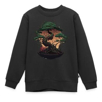 Winziger Bonsai-Baum - Kinder Premium Organic Sweatshirt - Schwarz - Vorne - AI Model Kid Female (0cm)