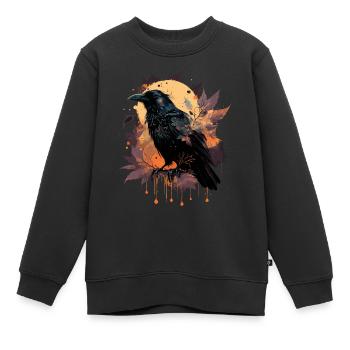 Corneille de l’observateur - Sweat Premium enfant bio - noir - Devant - AI Model Kid Female (0cm)