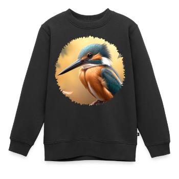 Die farbenfrohen Eisvögel leben an klaren Flüssen - Kinder Premium Organic Sweatshirt - Schwarz - Vorne - AI Model Kid Female (0cm)