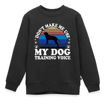 Braque Saint Germain Dog Silhouette Retro Coucher de soleil - Sweat Premium enfant bio - noir - Devant - AI Model Kid Female (0cm)