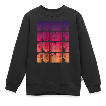 Funky Vintage - Sweat Premium enfant bio - noir - Devant - AI Model Kid Female (0cm)